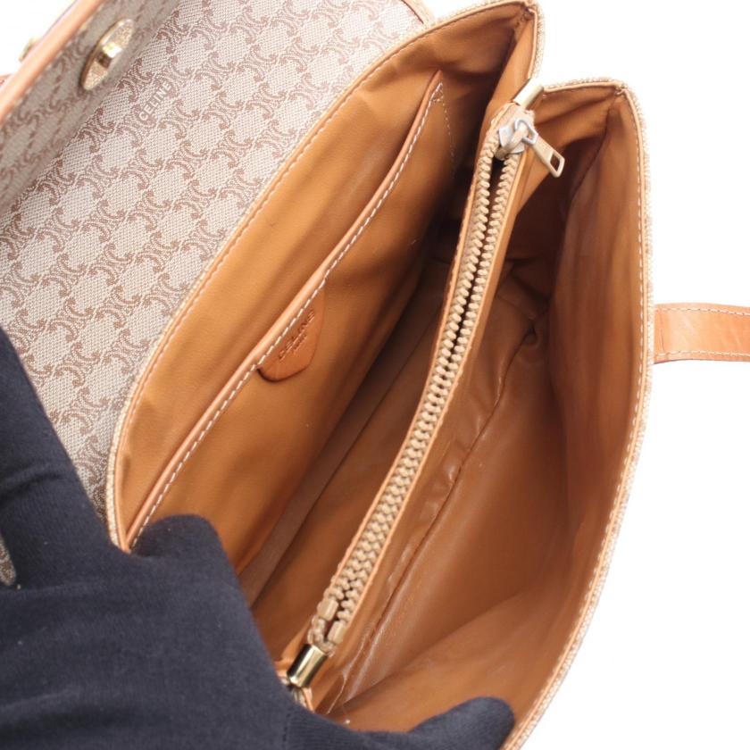 CELINE Macadam Shoulder bag PVC leather beige Brown 1066689 - Condition B
