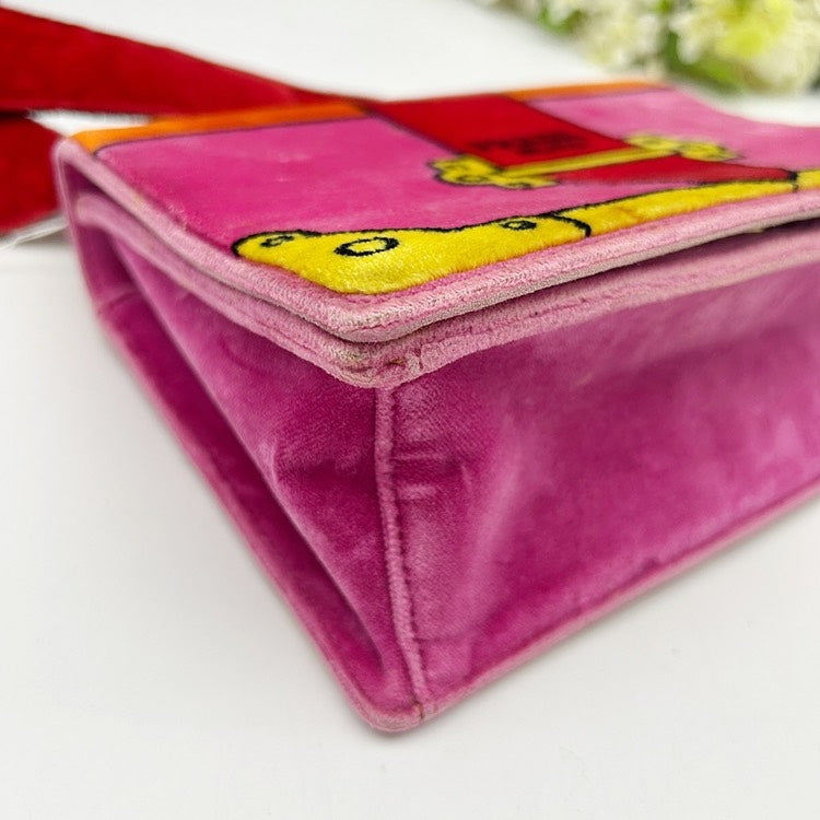 PRADA Cahier Trompe l'oeil Velvet Shoulder Bag AI643