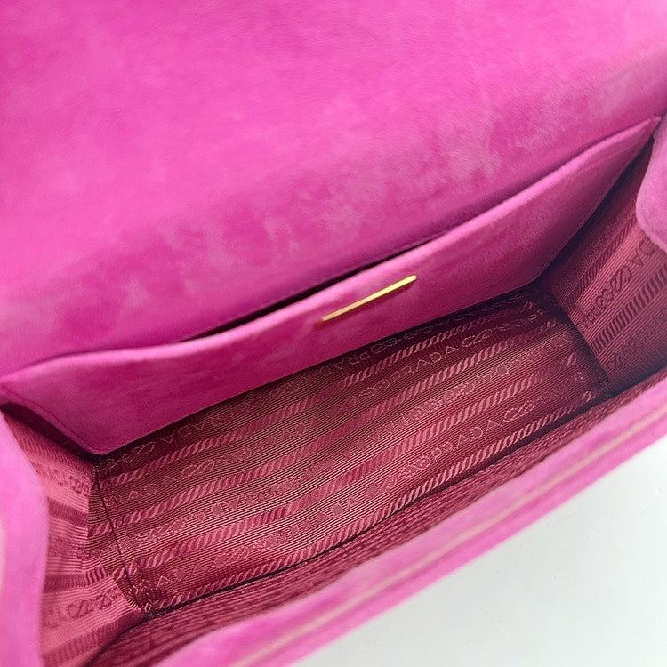 PRADA Cahier Trompe l'oeil Velvet Shoulder Bag AI643