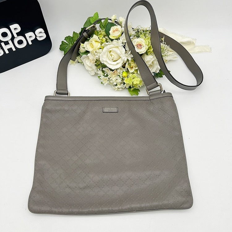 GUCCI Micro GG Monogram Flat Messenger Shoulder Bag AJ607
