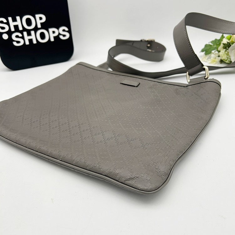 GUCCI Micro GG Monogram Flat Messenger Shoulder Bag AJ607