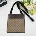 GUCCI GG Canvas Flat Messenger Shoulder Bag AH994.