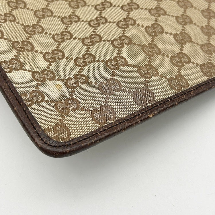 GUCCI GG Canvas Flat Messenger Shoulder Bag AH994