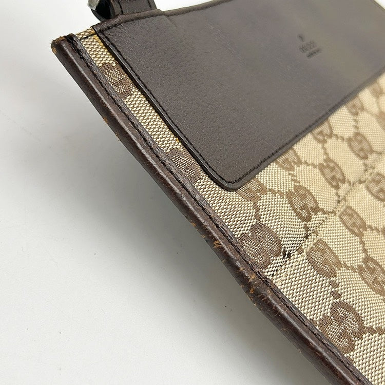GUCCI GG Canvas Flat Messenger Shoulder Bag AH994