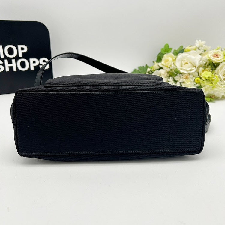 GUCCI Bamboo Handle Nylon 2way Shoulder Bag AI836