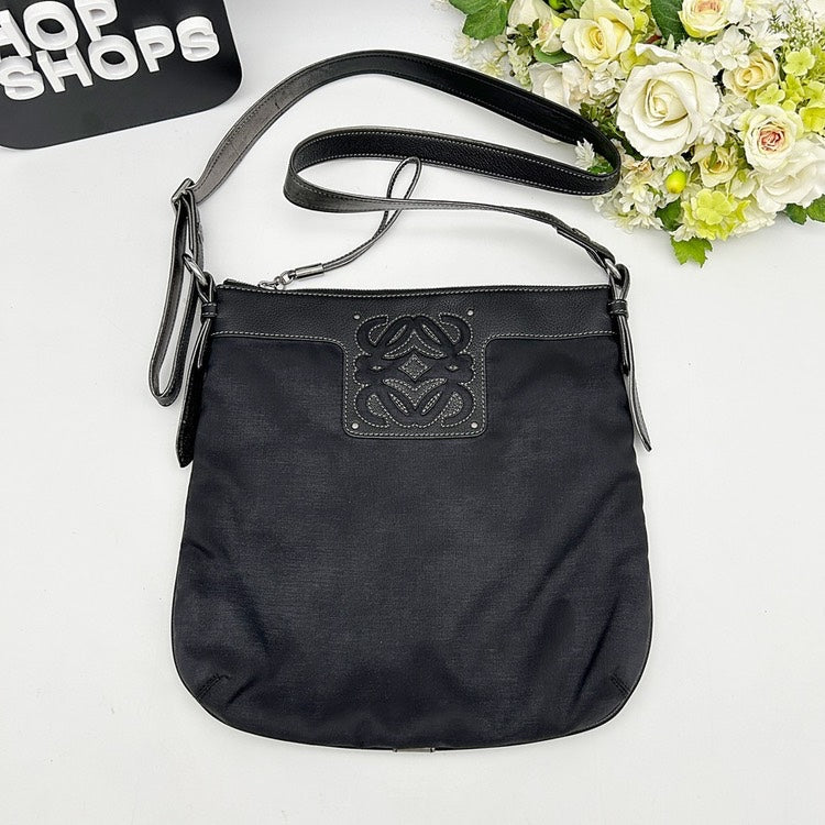LOEWE Anagram Nylon Crossbody Shoulder Bag AJ986.