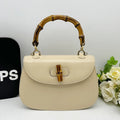 GUCCI Bamboo Handle Leather Handbag AJ560.