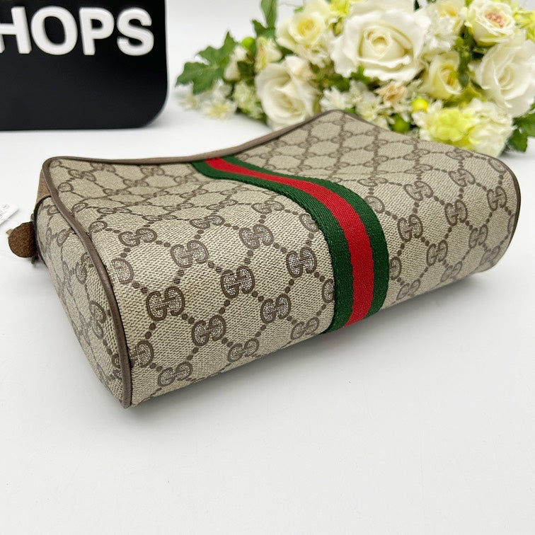 GUCCI Vintage GG Supreme Sherry Line Clutch Bag gu6513vv