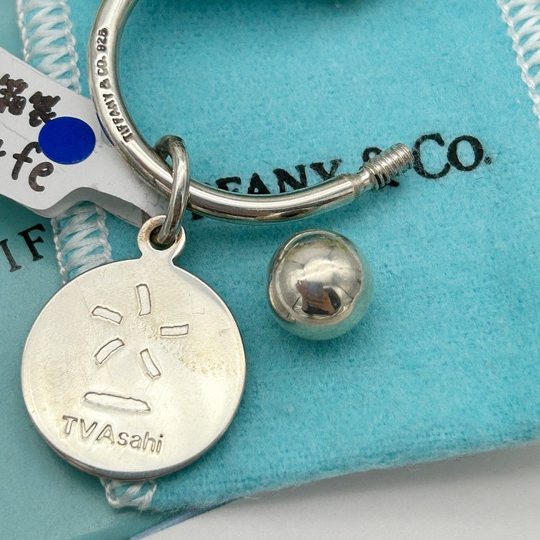 TIFFANY & CO Vintage TV Asahi Collaboration Sterling Silver Key Ring ti3304fe