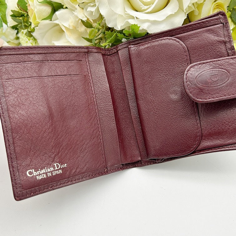Christian Dior Vintage CD Logo Leather Bifold Wallet ca8802hn