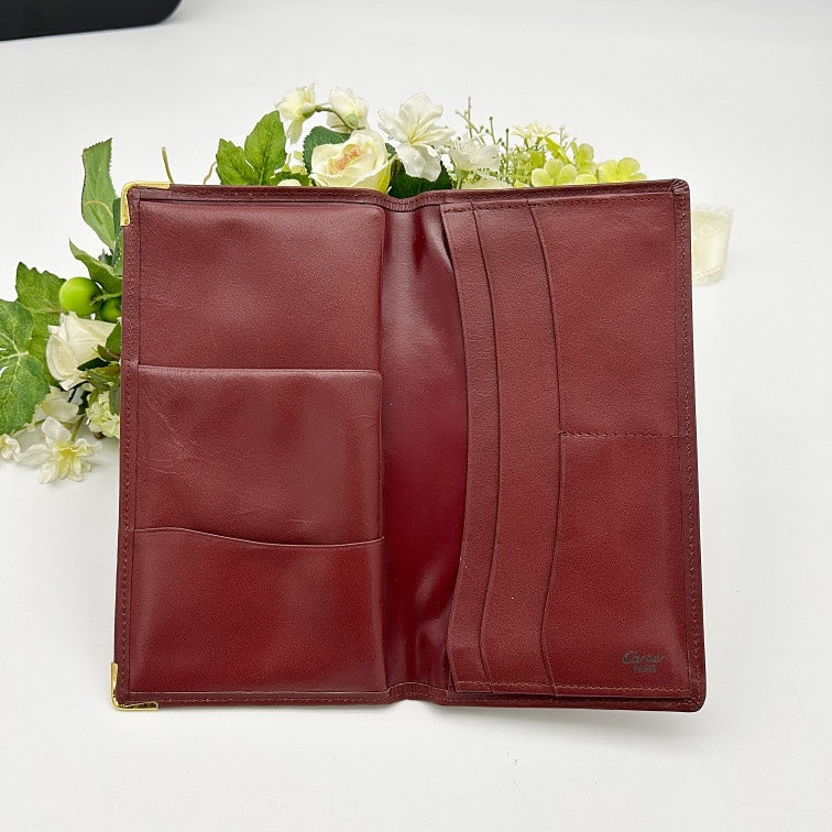 Cartier Must de Cartier Bordeaux Leather Long Wallet ca8504gf