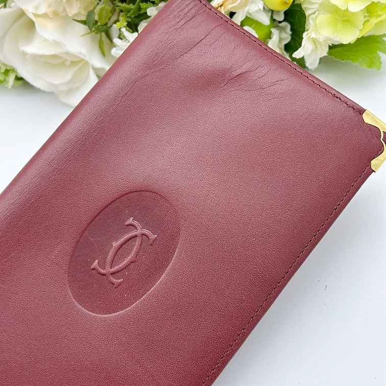 Cartier Must de Cartier Bordeaux Leather Long Wallet ca8504gf