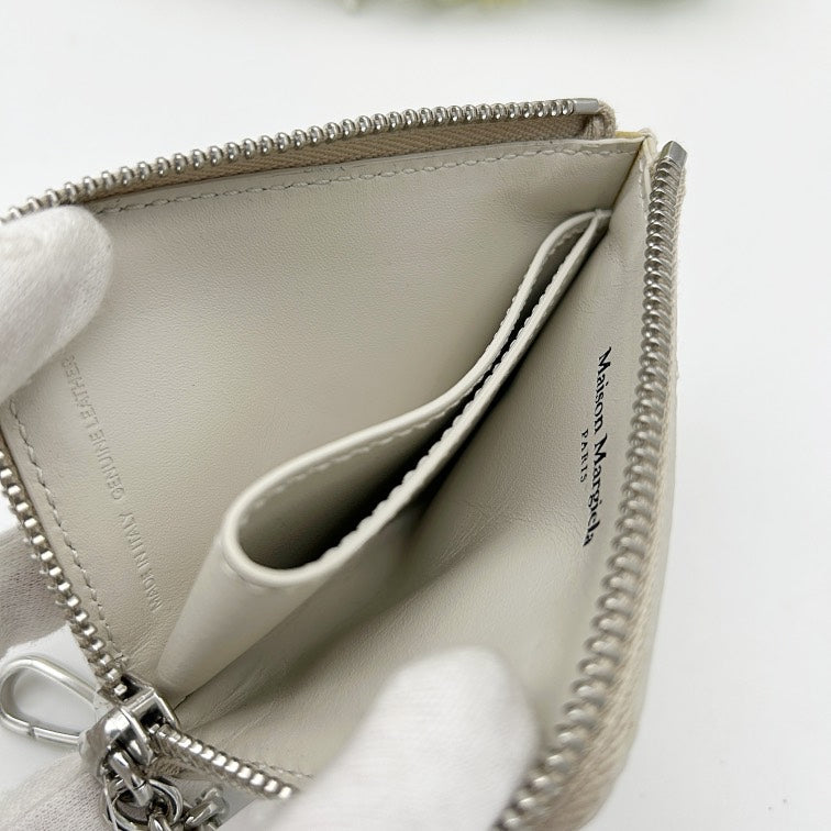 Maison Margiela 4-Stitch Grained Leather Keychain Wallet mm1919jj