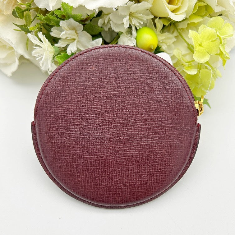 Cartier Must de Cartier Bordeaux Leather Round Coin Purse ca2506gg