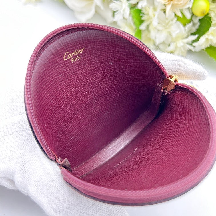 Cartier Must de Cartier Bordeaux Leather Round Coin Purse ca2506gg
