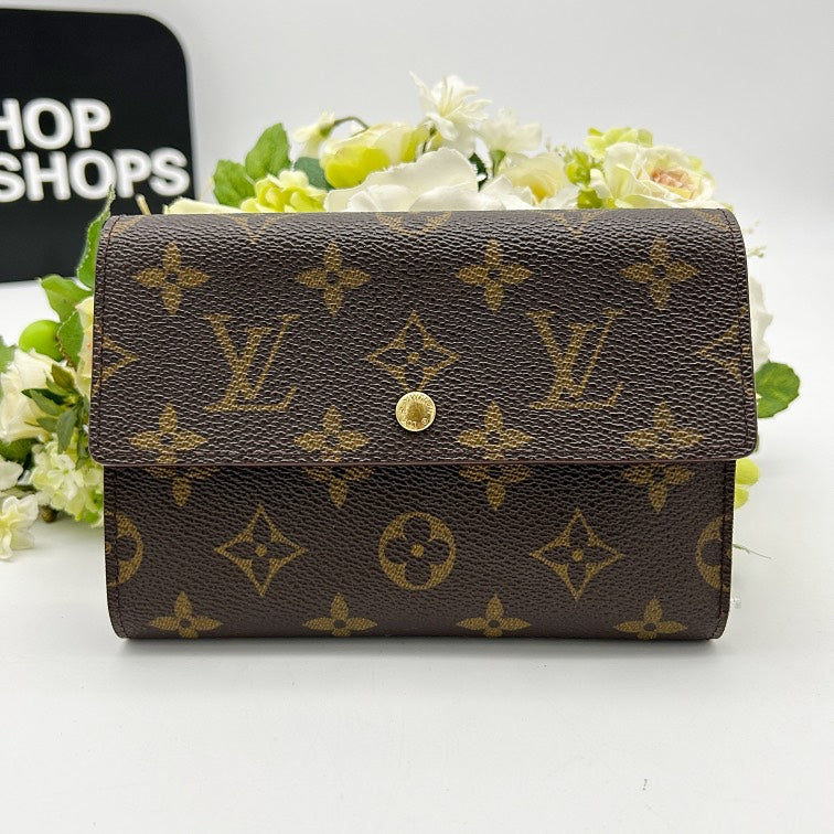 Louis Vuitton Monogram Porte Monnaie Billets Cartes Credit Wallet lv7807bs.