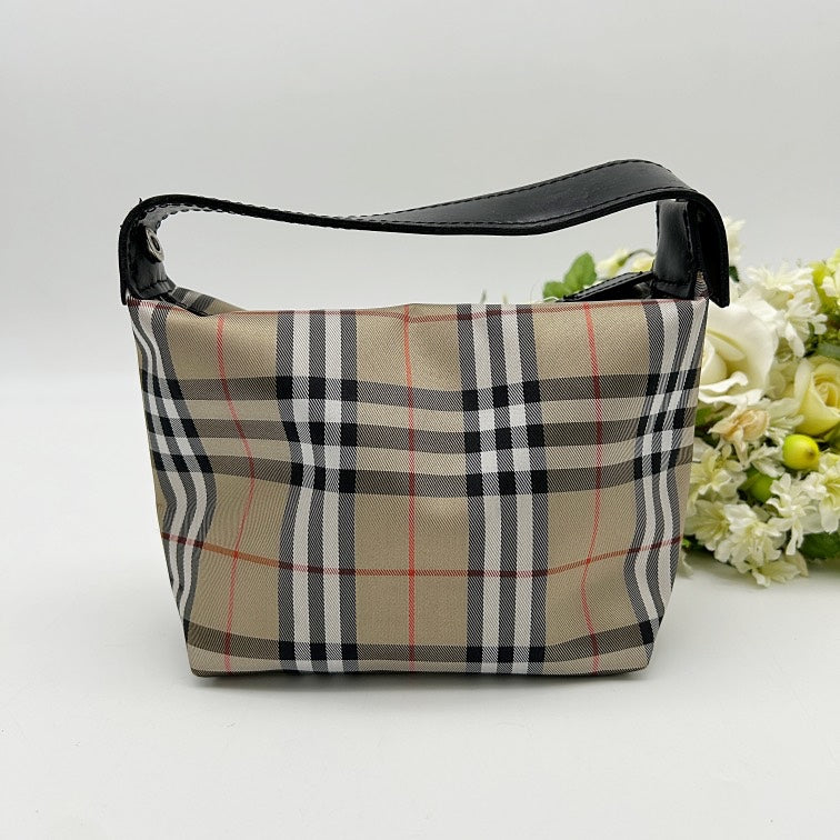 BURBERRY Vintage Nova Check Canvas Leather Mini Shoulder Bag Pochette bb1618kk