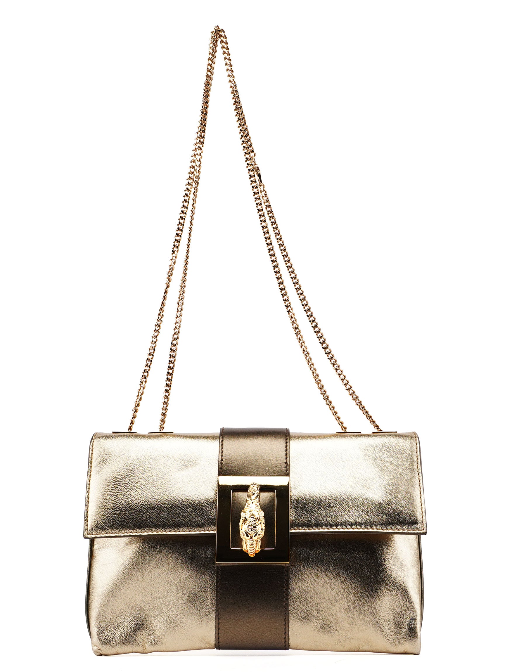 2004 Golden Calfskin Tiger Shoulder Bag