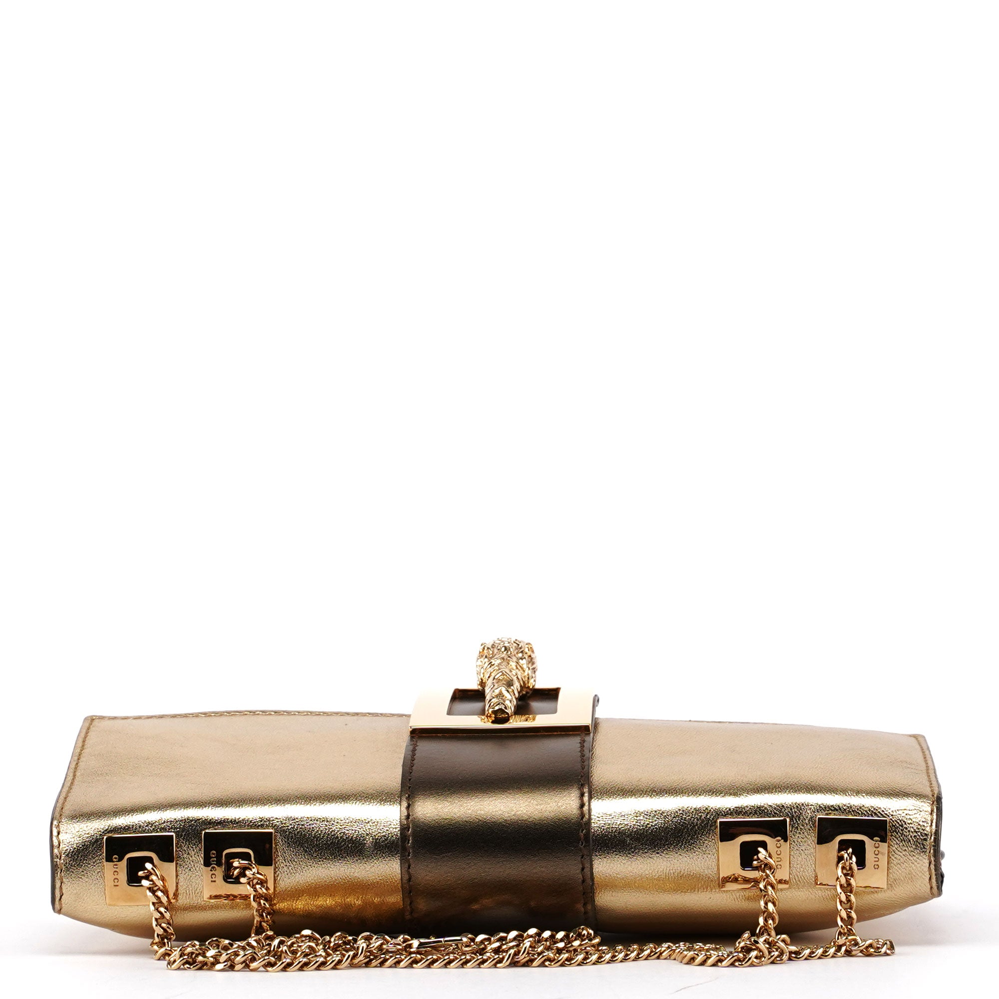 2004 Golden Calfskin Tiger Shoulder Bag