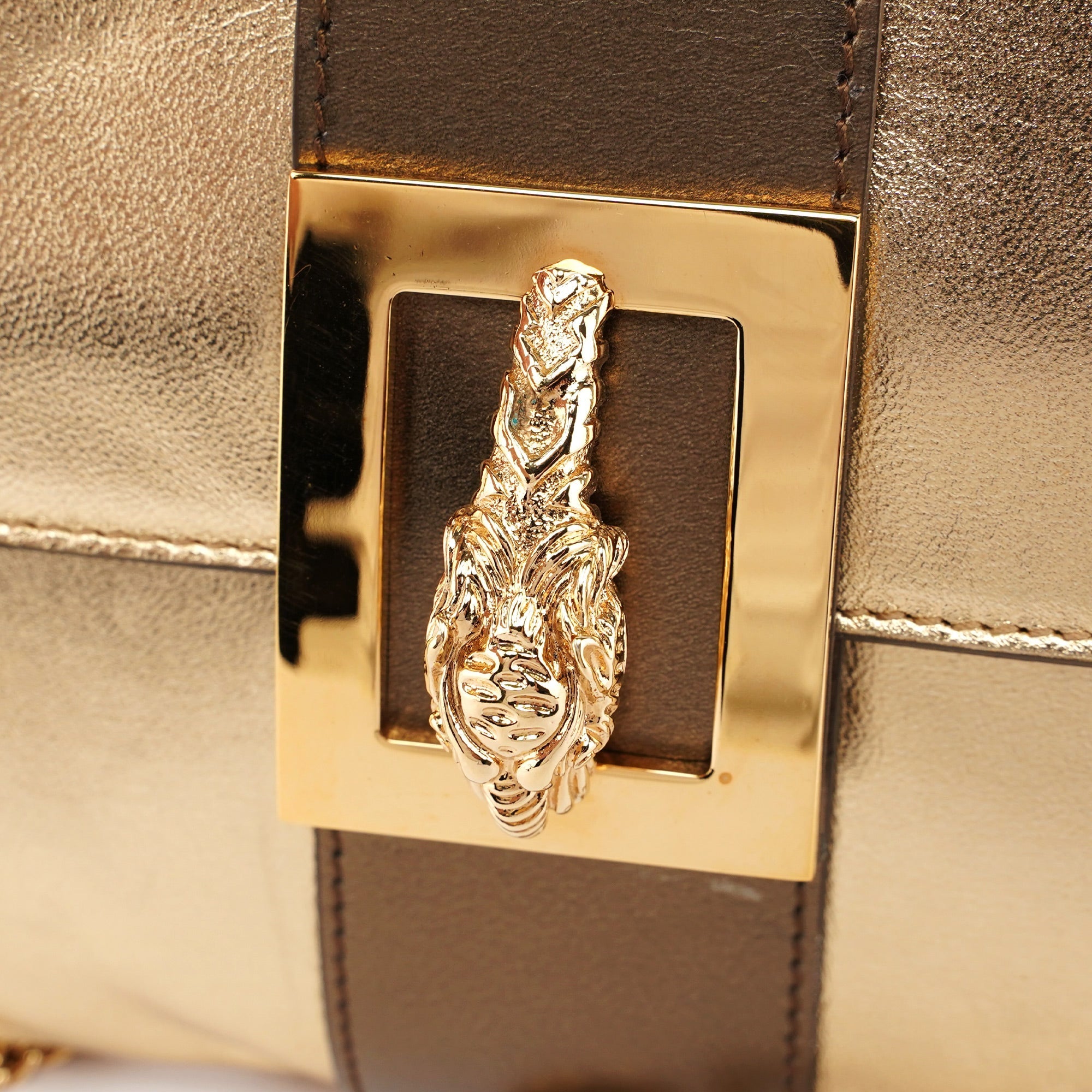 2004 Golden Calfskin Tiger Shoulder Bag