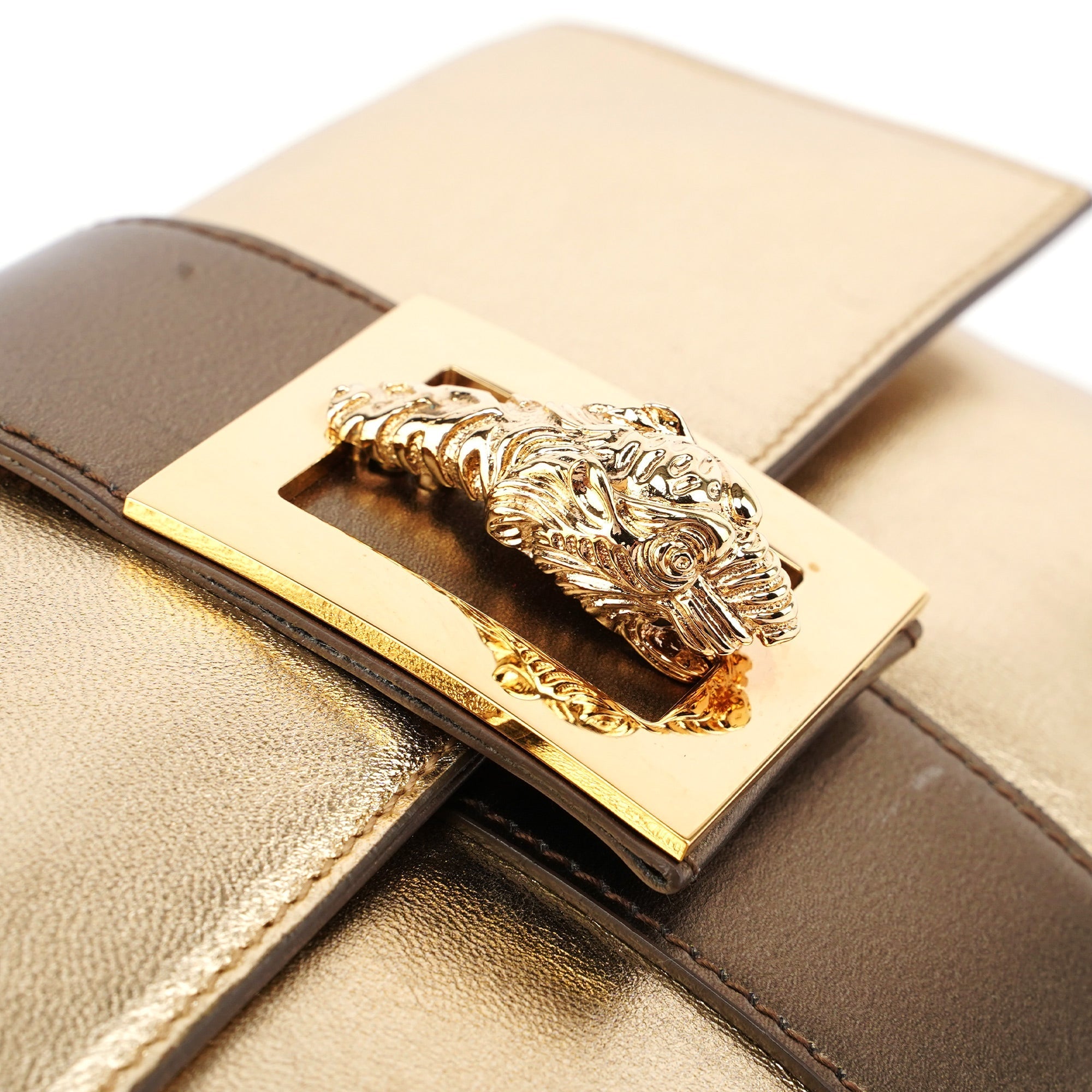 2004 Golden Calfskin Tiger Shoulder Bag