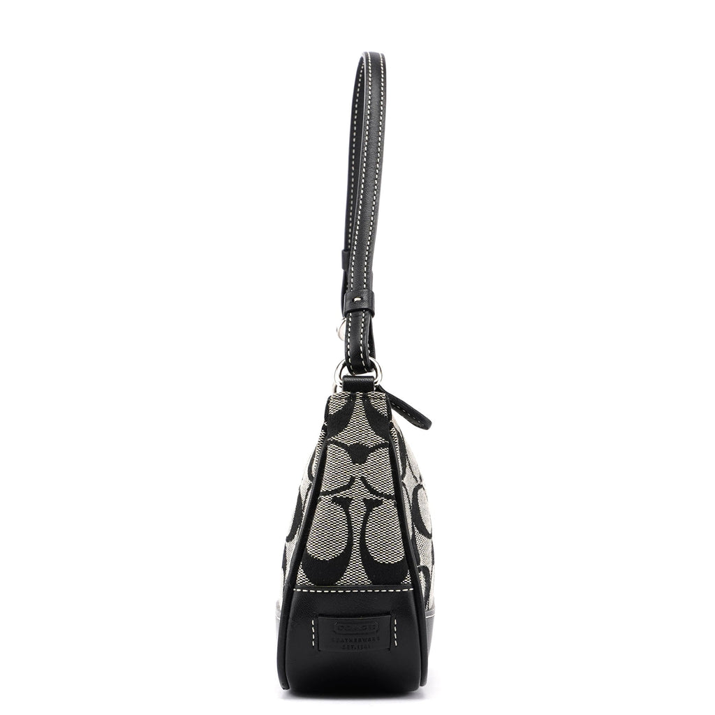 6094 Grey Signature C Demi Shoulder Bag
