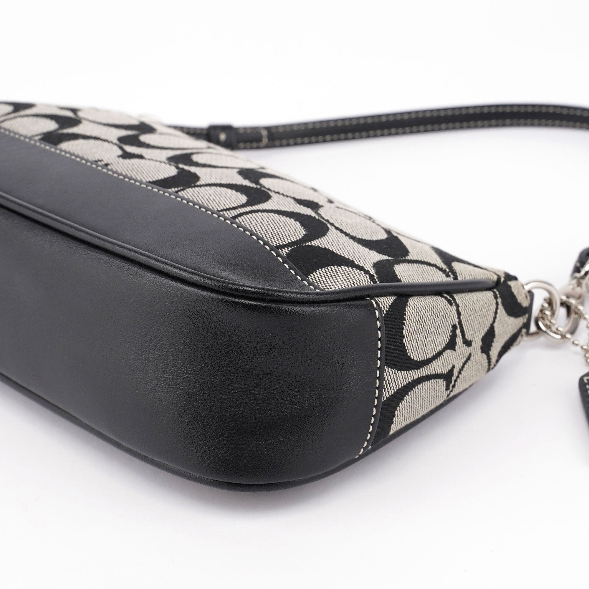 6094 Grey Signature C Demi Shoulder Bag