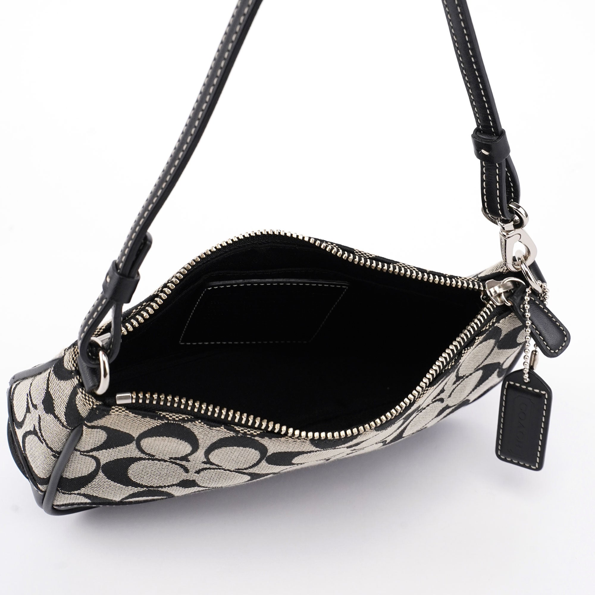 6094 Grey Signature C Demi Shoulder Bag