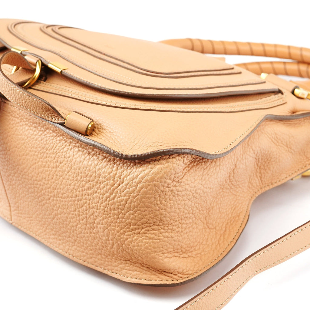 Beige Leather Marcie 2-Way Bag
