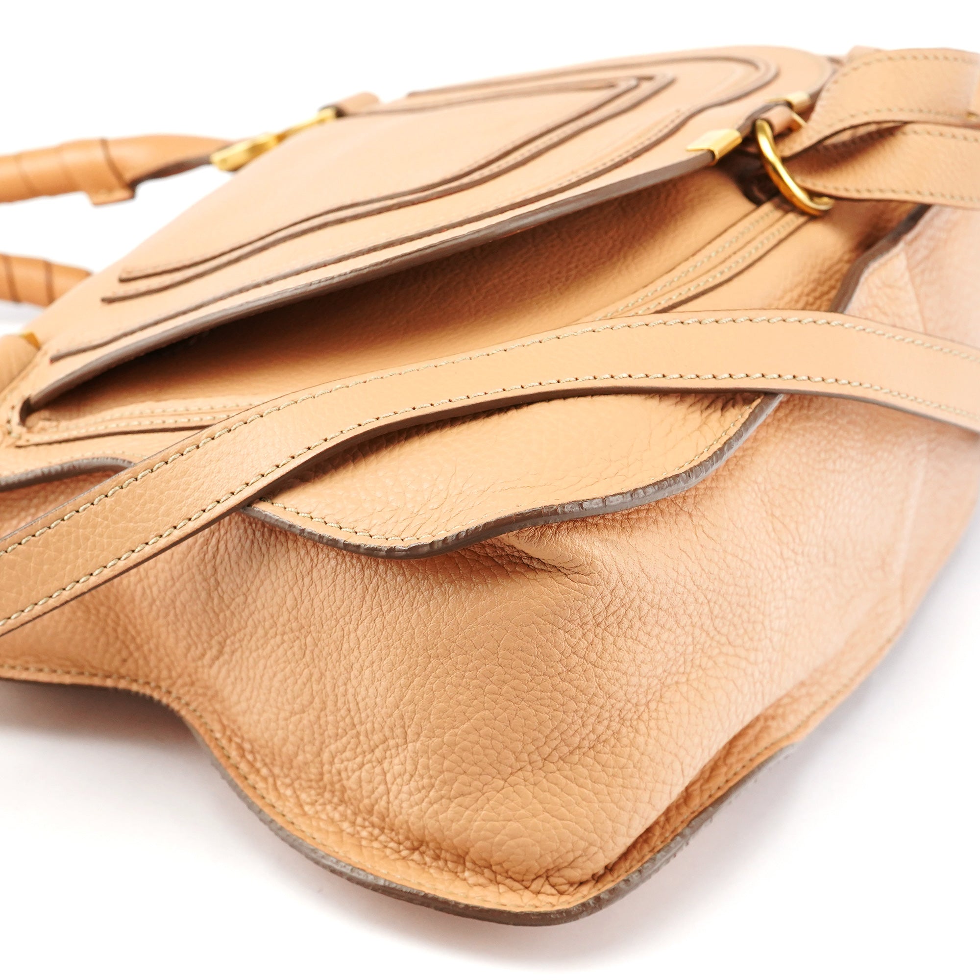 Beige Leather Marcie 2-Way Bag