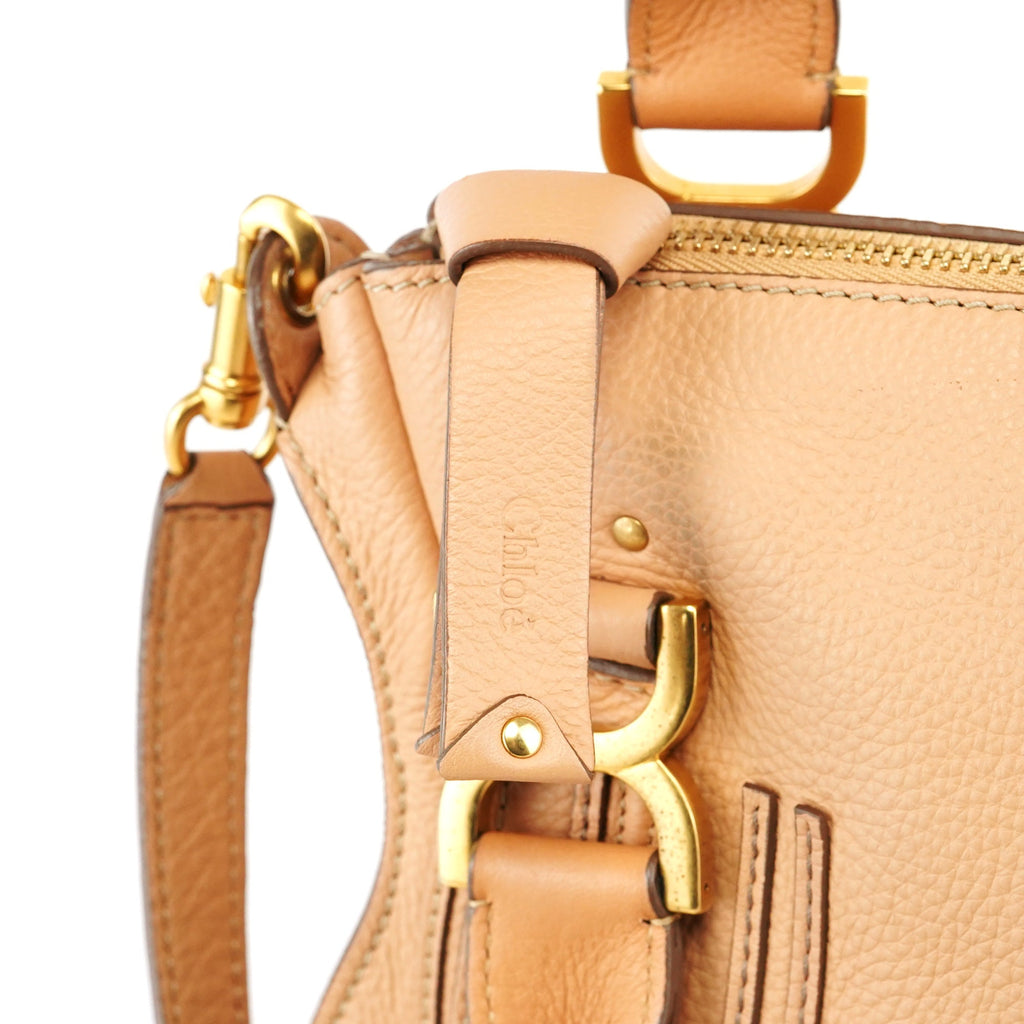Beige Leather Marcie 2-Way Bag