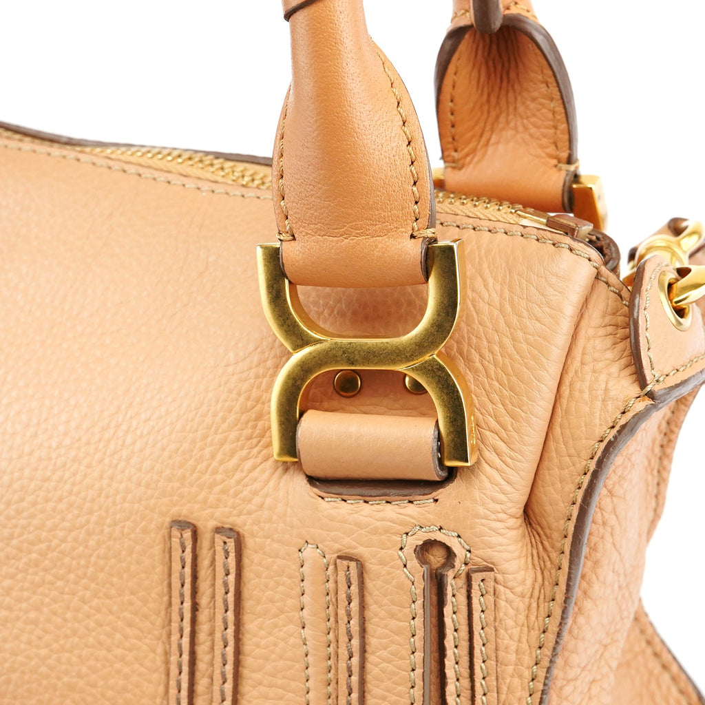 Beige Leather Marcie 2-Way Bag
