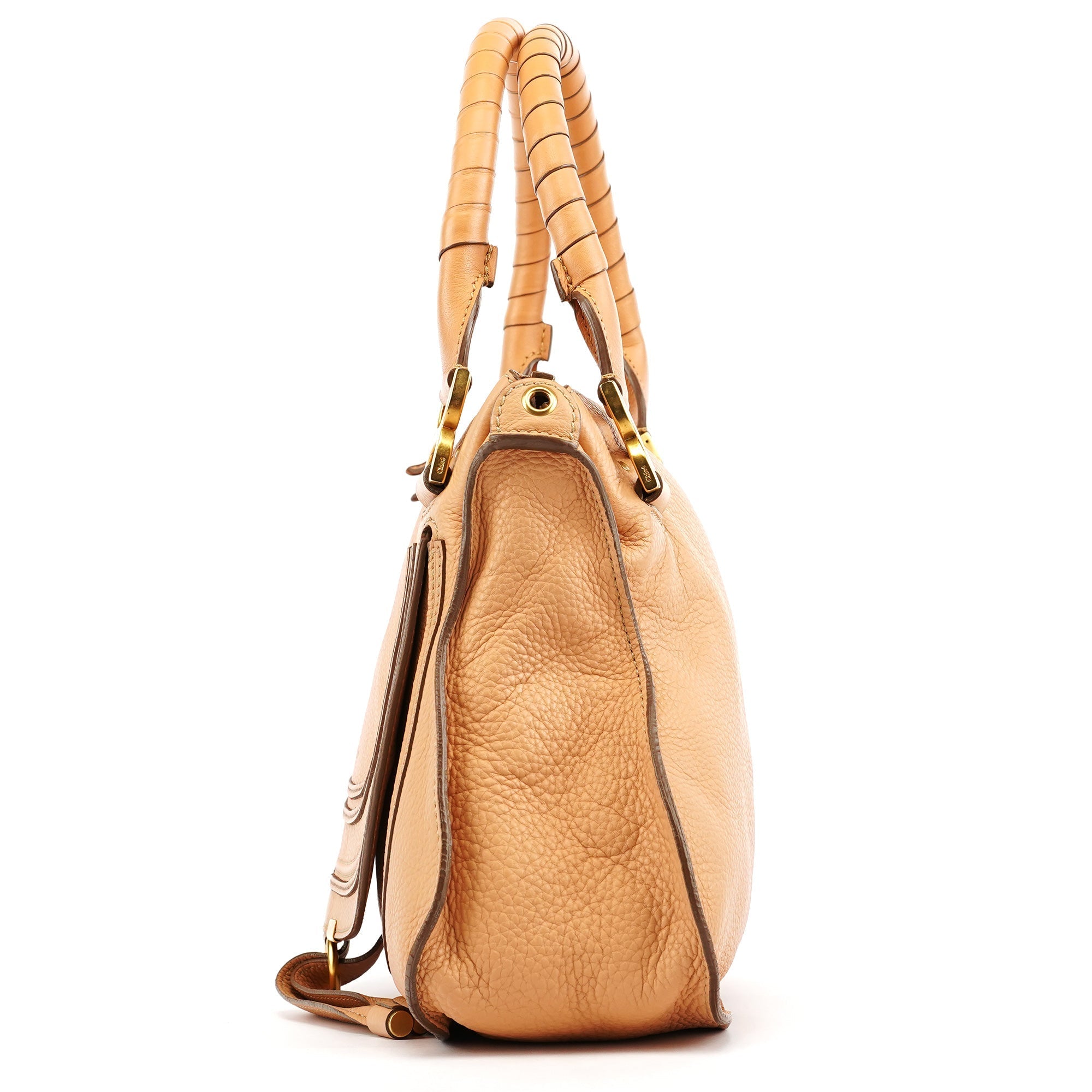 Beige Leather Marcie 2-Way Bag