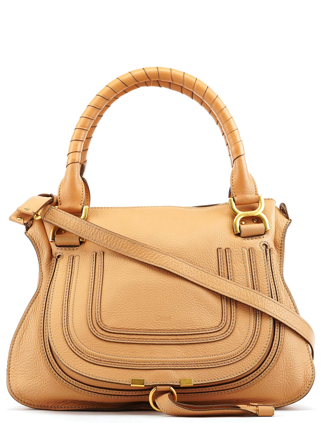 Beige Leather Marcie 2-Way Bag