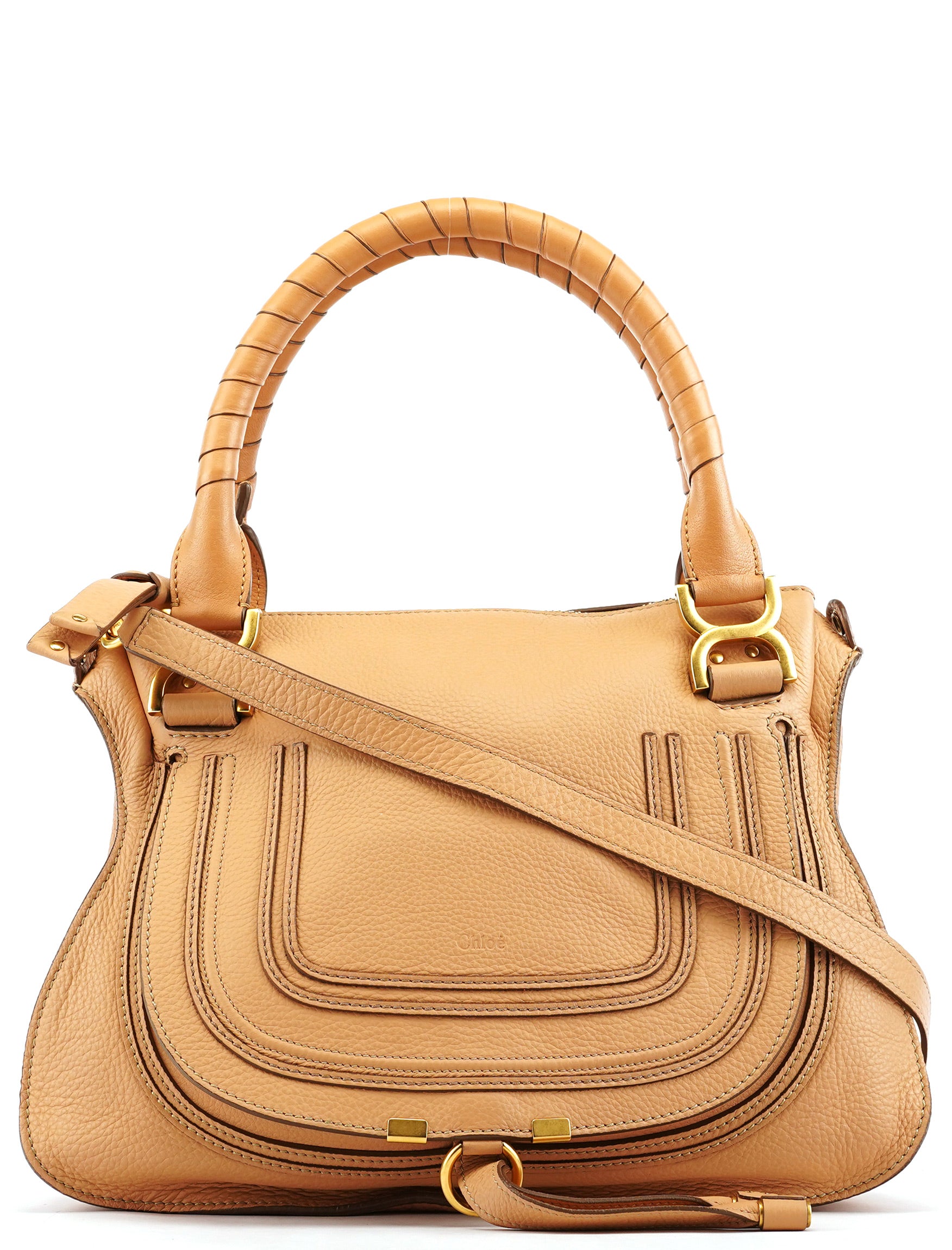 Beige Leather Marcie 2-Way Bag