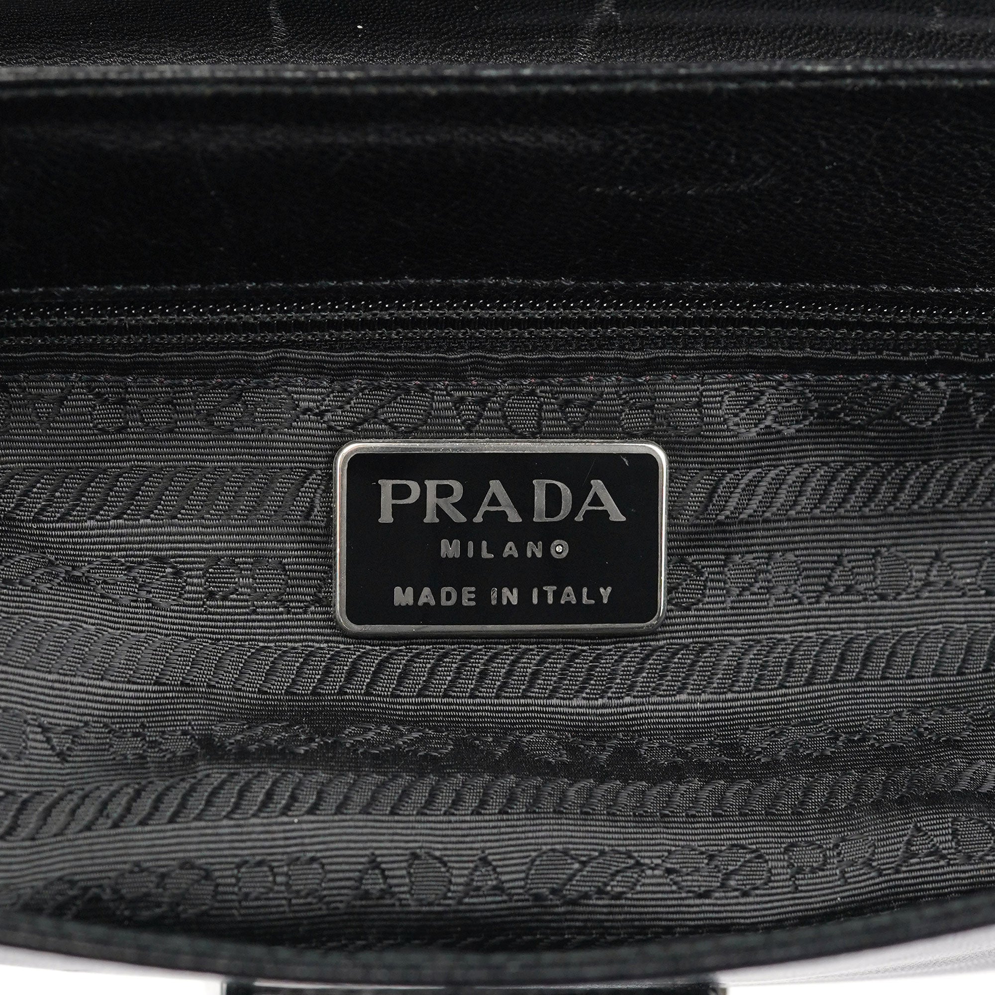 Black Calfskin Madras Shoulder Bag