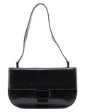 Black Calfskin Madras Shoulder Bag