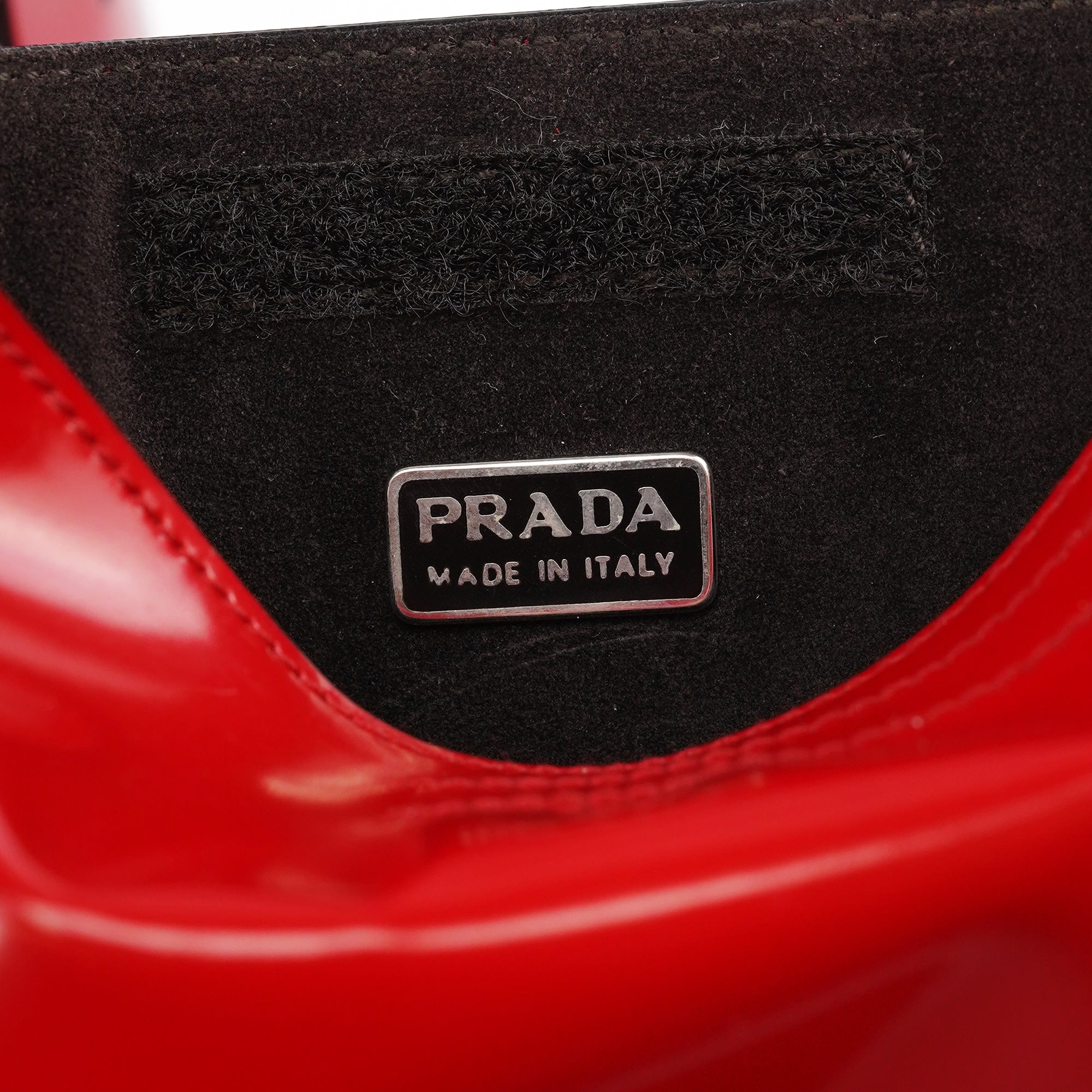 Red Perforated Leather Shoulder Bag