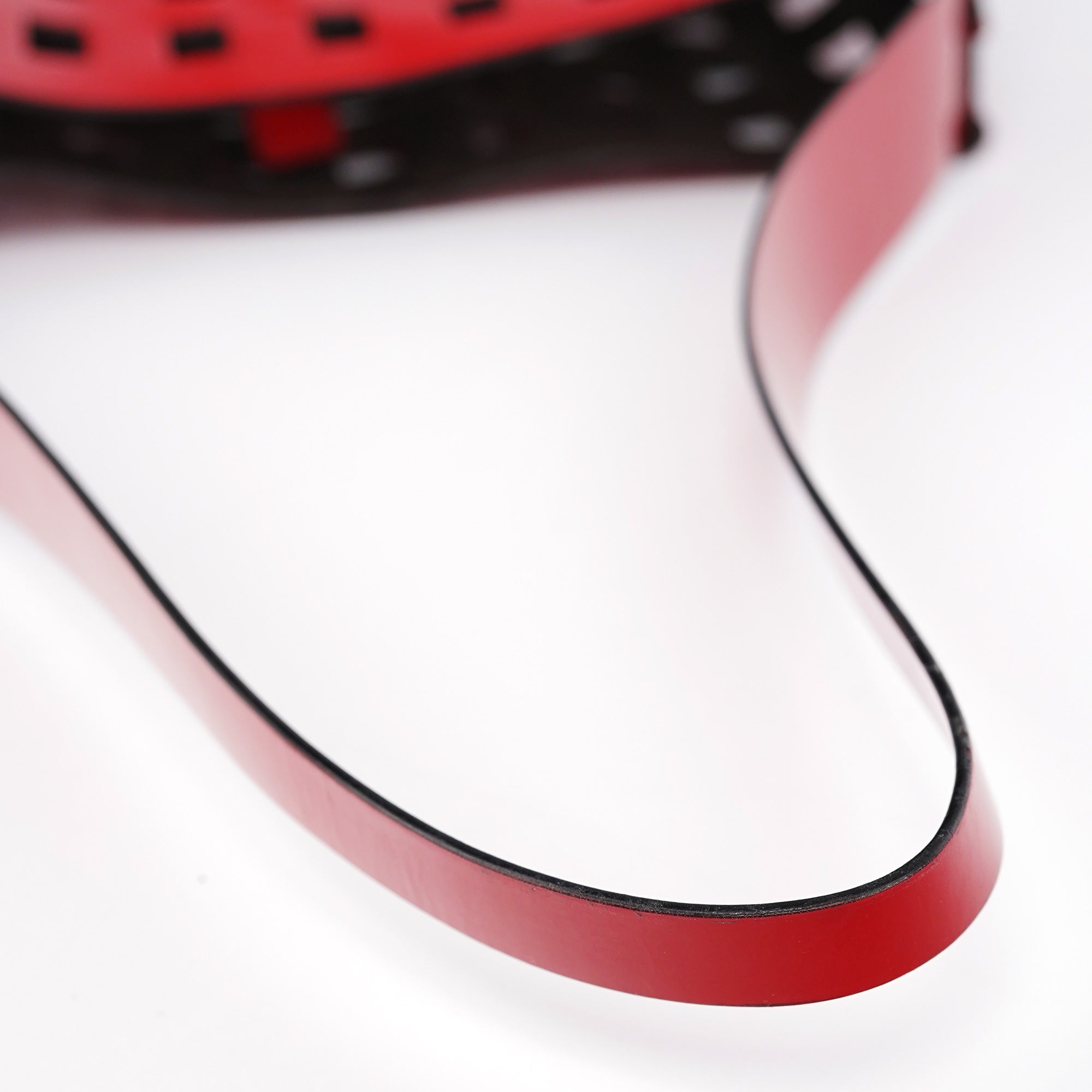 Red Perforated Leather Shoulder Bag