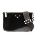 Prada 2VH129 Triangle Logo Plate Leather Shoulder Bag