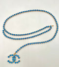Chanel 1995 Vintage Barbie Blue Dangle Belt