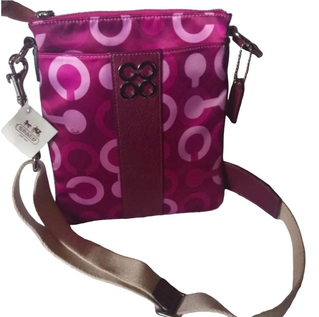 COACH Julia Op Art Swingpack Crossbody Plum Multi NWT
