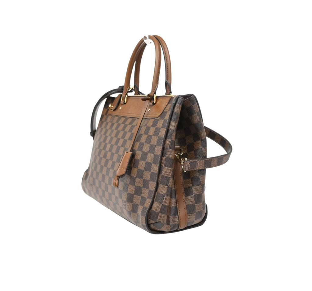 Louis Vuitton Greenwich Bag Damier Brown Leather Handbag (Authentic  )