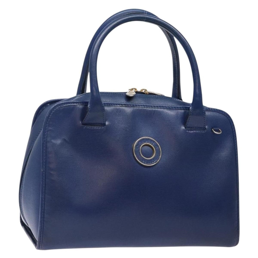 Celine Circle Logo Handbag Leather Blue Leather Bag (Authentic  )