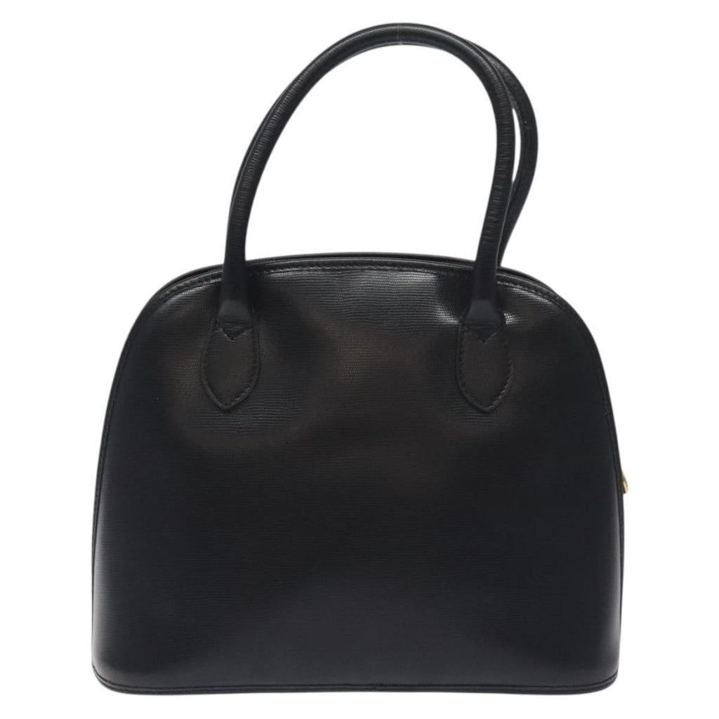 Celine Circle Logo Handbag Leather Black Leather Bag (Authentic  )