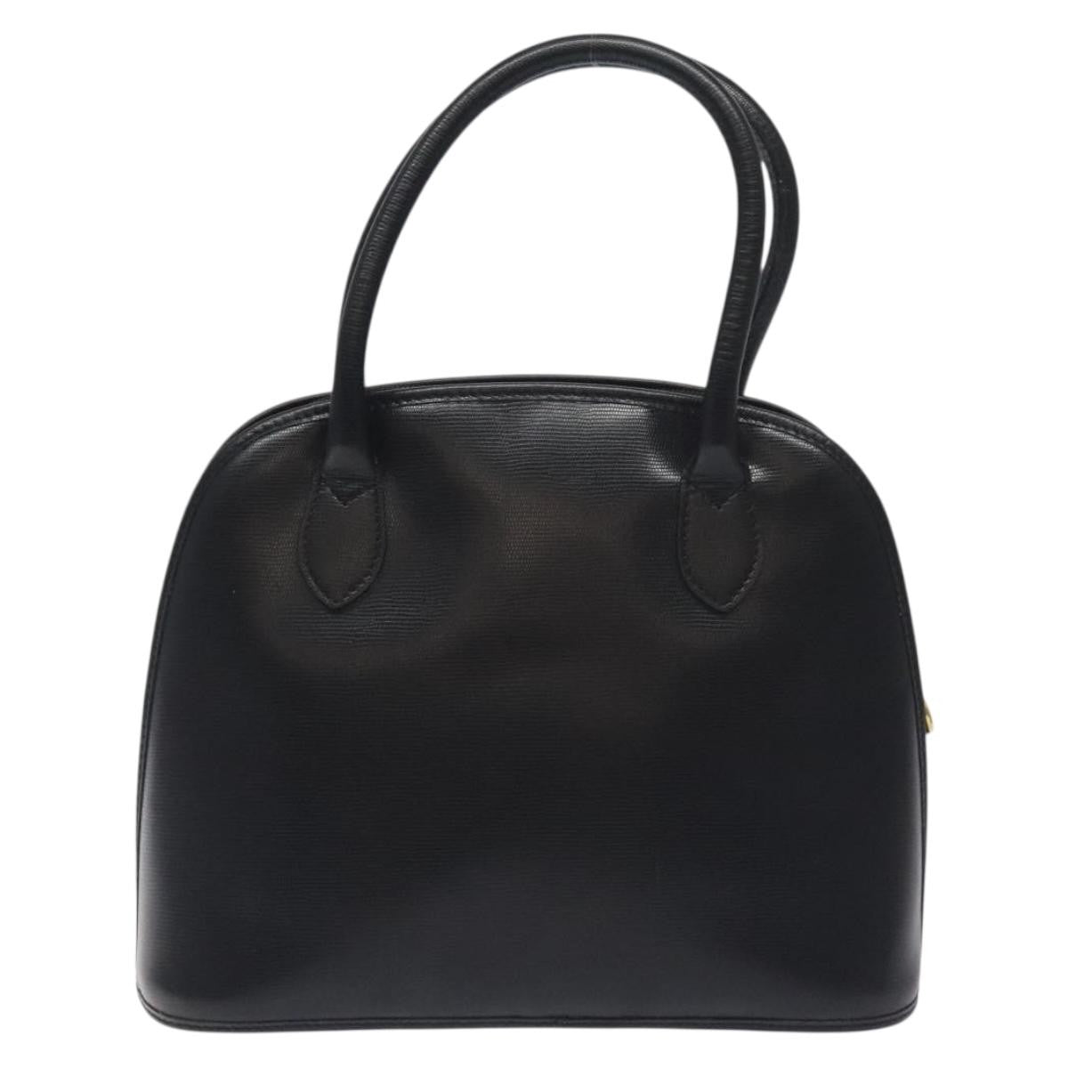 Celine Circle Logo Handbag Leather Black Leather Bag (Authentic  )