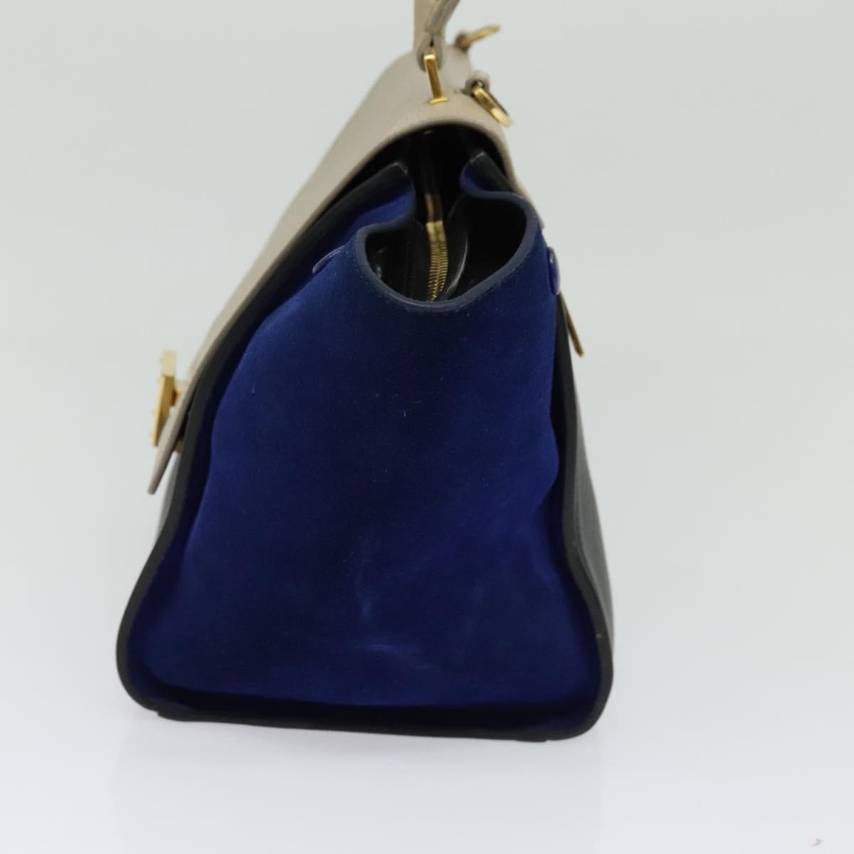 Celine Tricolor Trapeze Bag Leather Beige Leather Handbag (Authentic  )