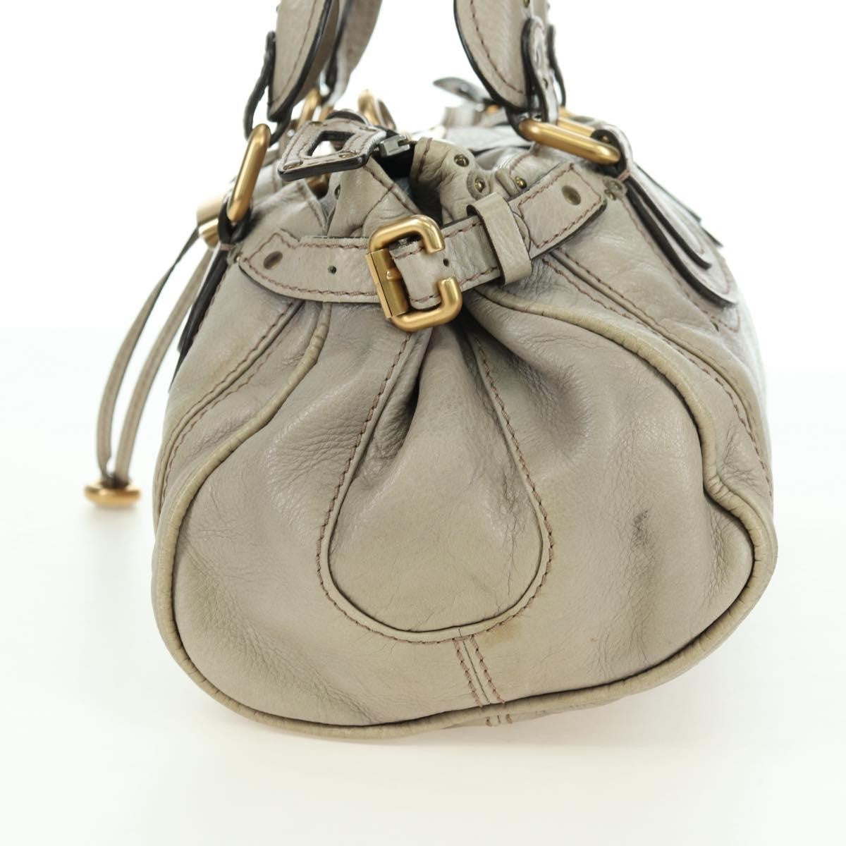 Chloe Paddington Lock Handbag Leather Beige Leather Handbag ( )