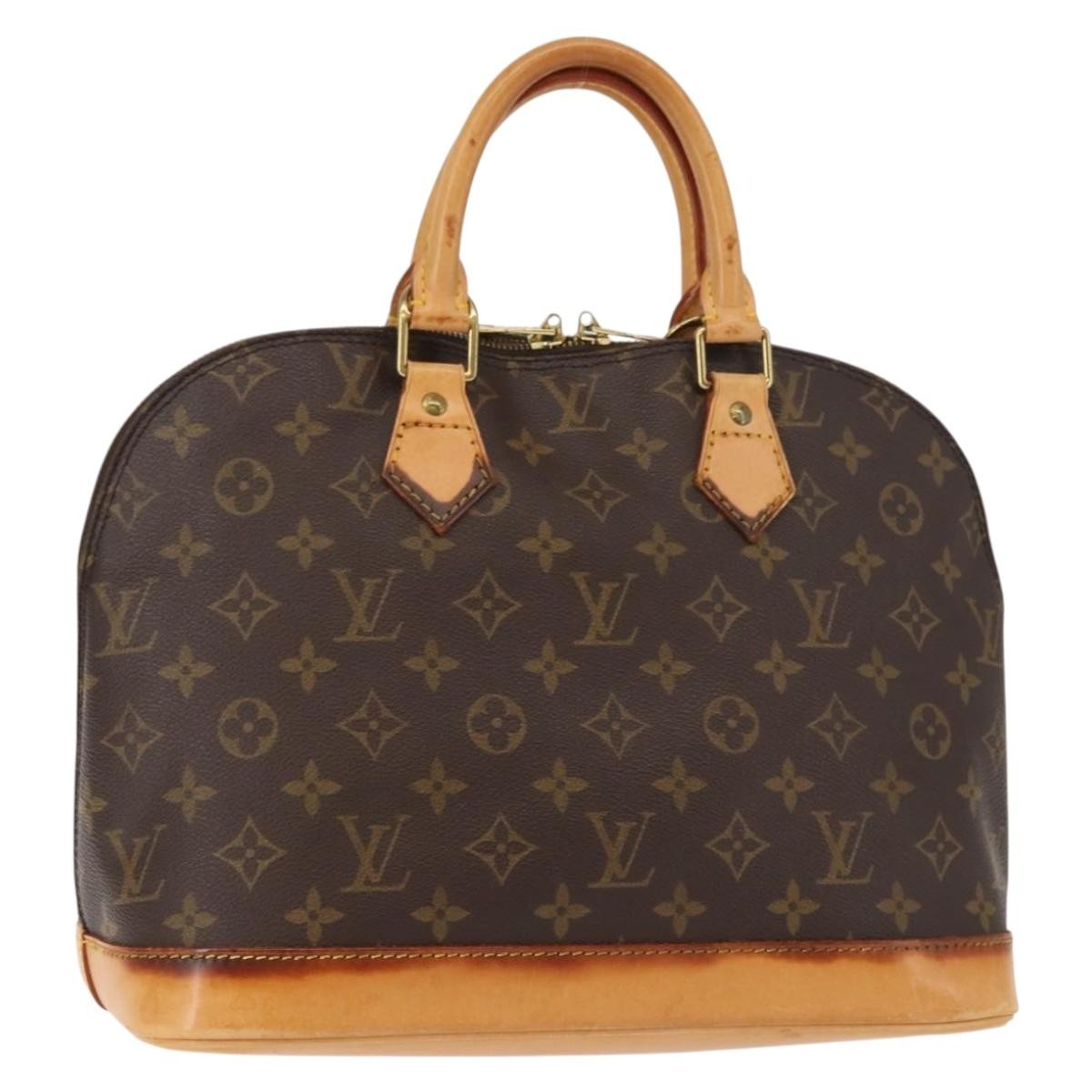 Louis Vuitton Alma Handbag Monogram Canvas Brown Canvas Handbag (Authentic  )