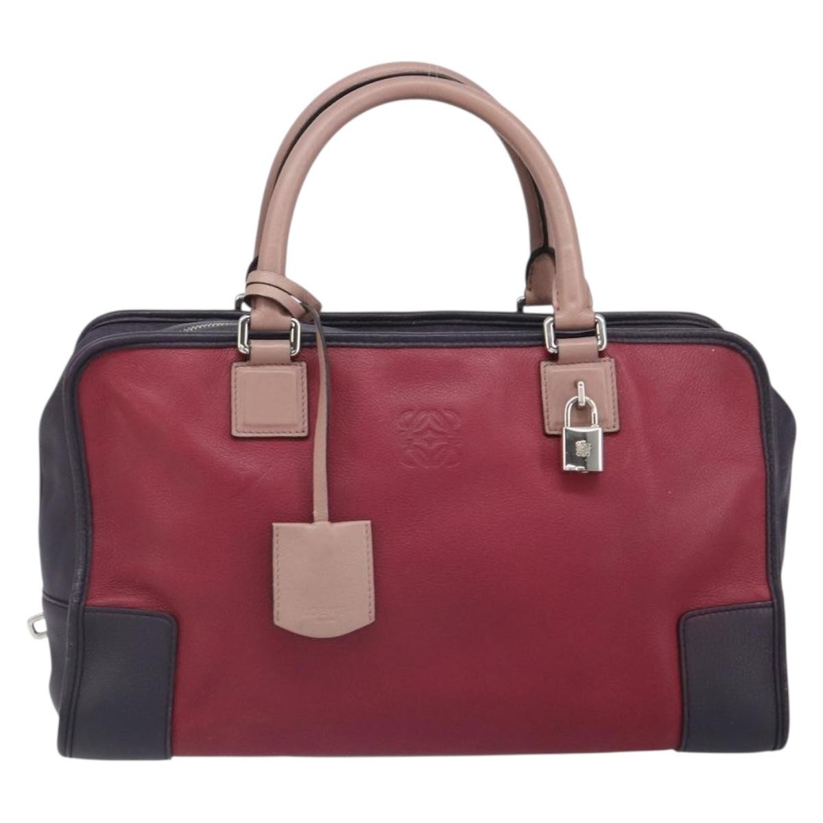 Loewe Amazona Bag Leather Red Leather Handbag (Authentic  )